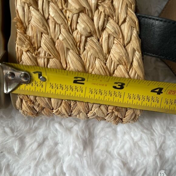 Sam Edelman Darline leather Black Espadrilles platform wedge strap sandals SZ9M - Picture 7 of 10